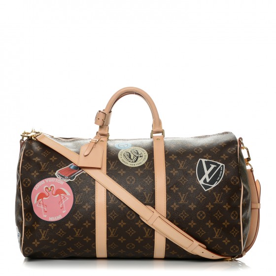 louis vuitton duffle bag with patches