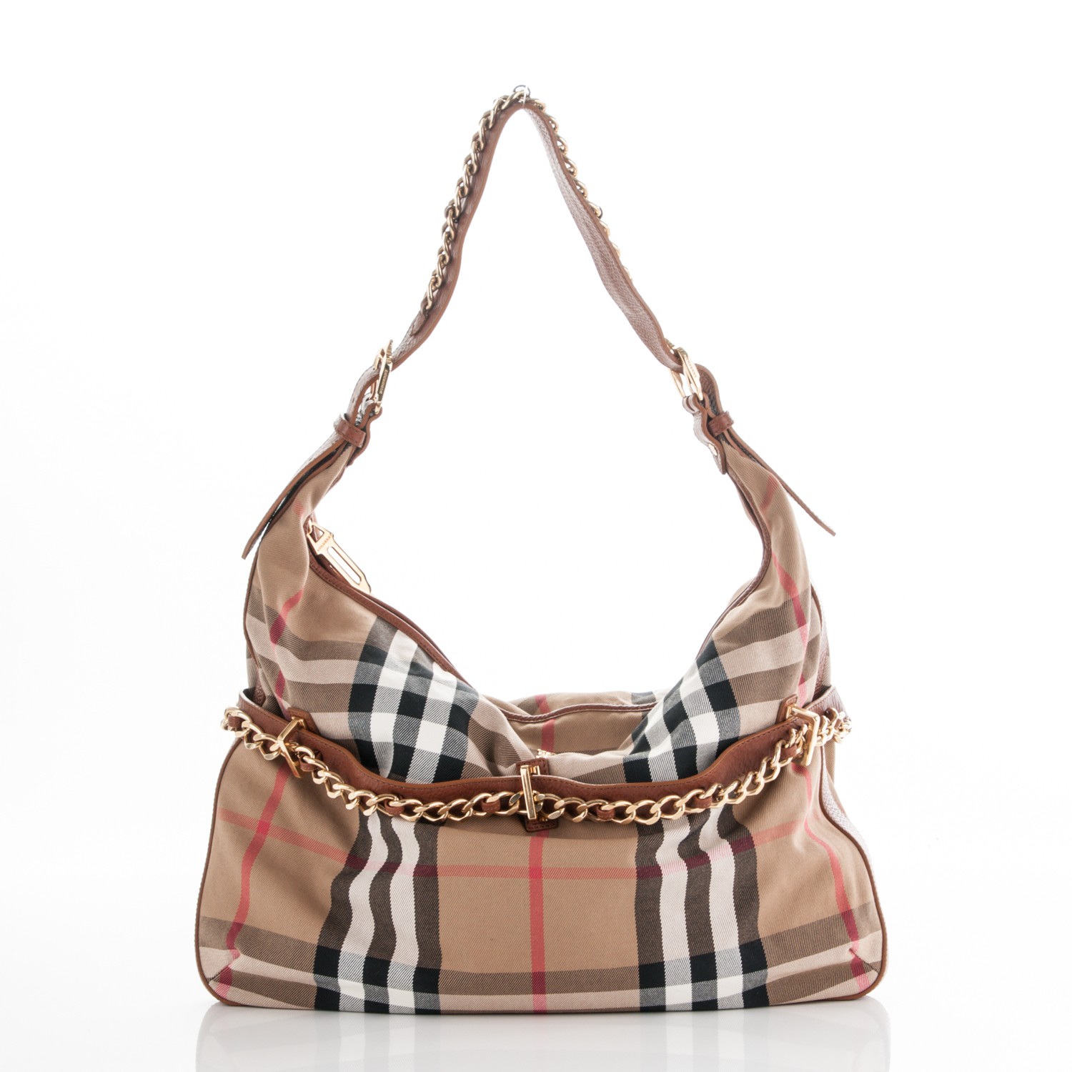 burberry house check hobo large