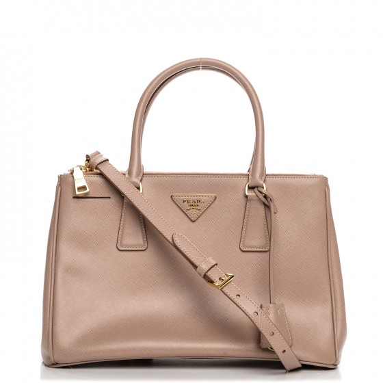 prada saffiano small double tote