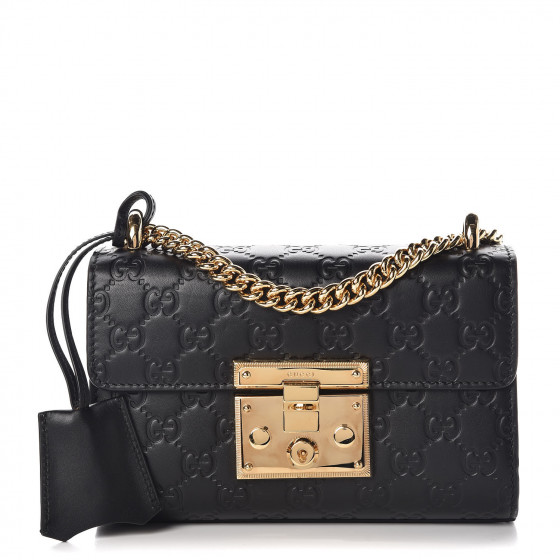 gucci padlock medium shoulder bag black