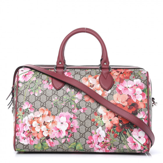 gucci blooms gg supreme boston bag