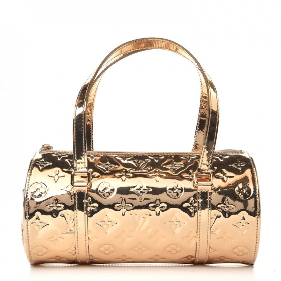 AUTHENTIC LOUIS VUITTON SHINING GOLD MIRROR MIRIOR PAPILLON BAG