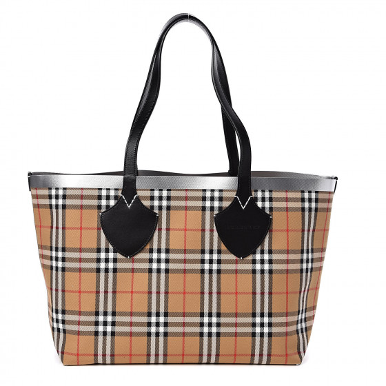 the giant reversible tote in vintage check