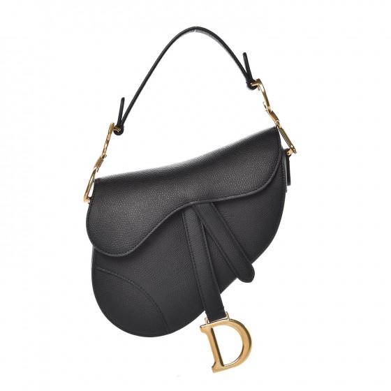 dior black calfskin saddle bag