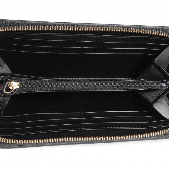 BURBERRY Patent London Leather Large Zippg Zip Around Wallet Black 110112