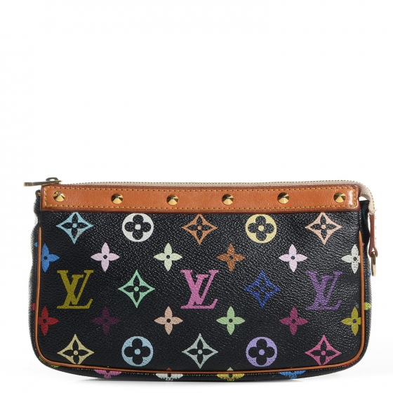 Louis Vuitton Monogram Multicolor Pochette Accessories Black 80029 