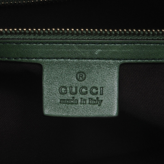 GUCCI Leather Large Horsebit Chain Bag Green 47877