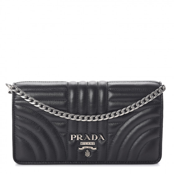 prada quilted wallet on chain