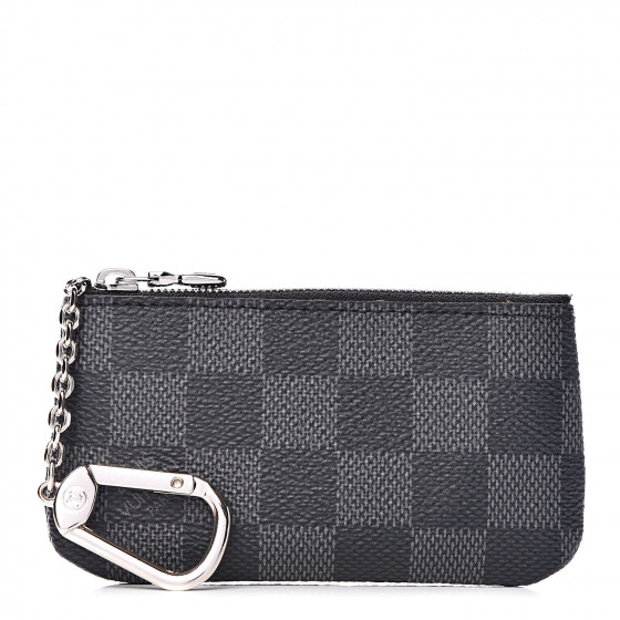 Louis Vuitton Black Gray Damier Graphite Key Pouch Pochette Cles Card  Wallet