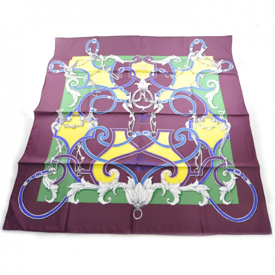 HERMES Silk L Instruction Du Roy Scarf 90 27408