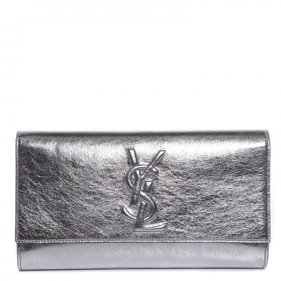 ysl silver clutch