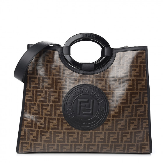 FENDI Zucca Spalmati Vitello Century Medium Runaway Shopper Tote ...