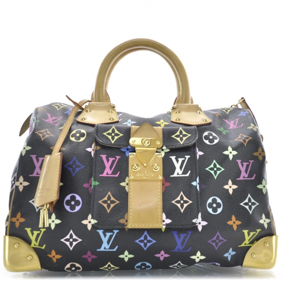 LOUIS VUITTON Monogram Multicolor Speedy 30 Black 33870