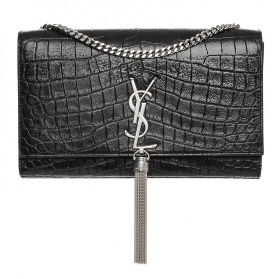 ysl kate tassel bag croc