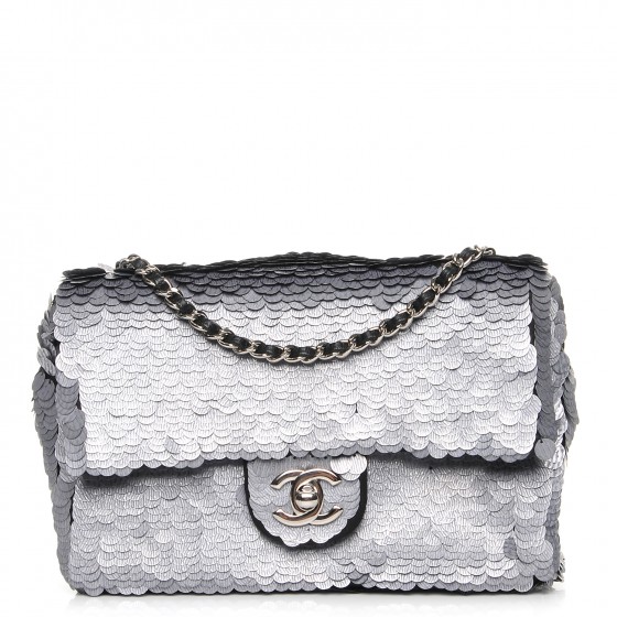 chanel white sequin bag