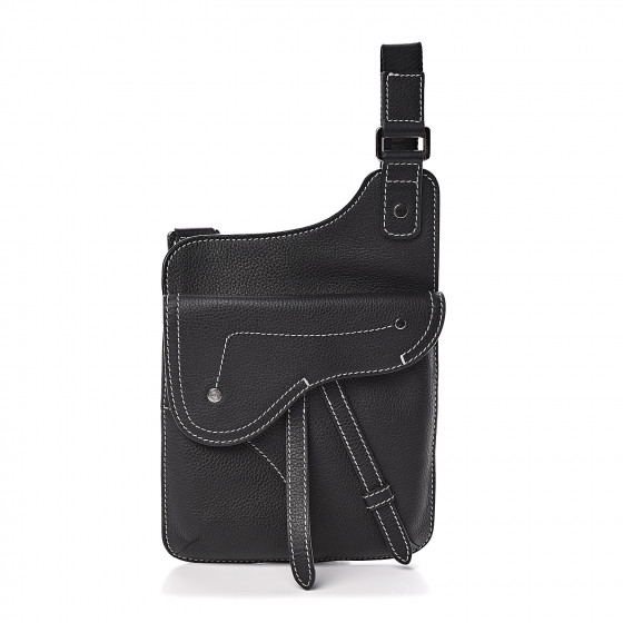 roller messenger bag in black calfskin dior