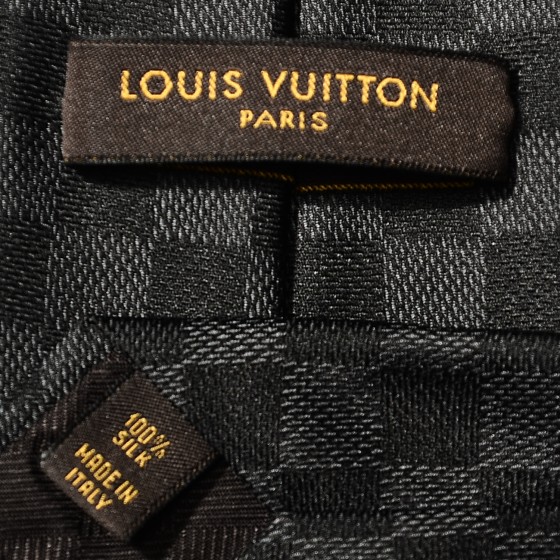 LOUIS VUITTON Silk Damier Classique Mens Neck Tie Black 182064 ...