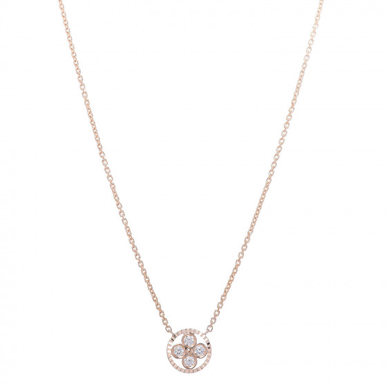 LOUIS VUITTON 18K Pink Gold Diamond Blossom BB Pendant Necklace 438215