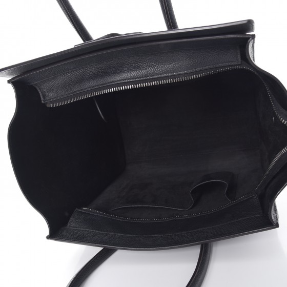 celine drummed calfskin mini luggage black