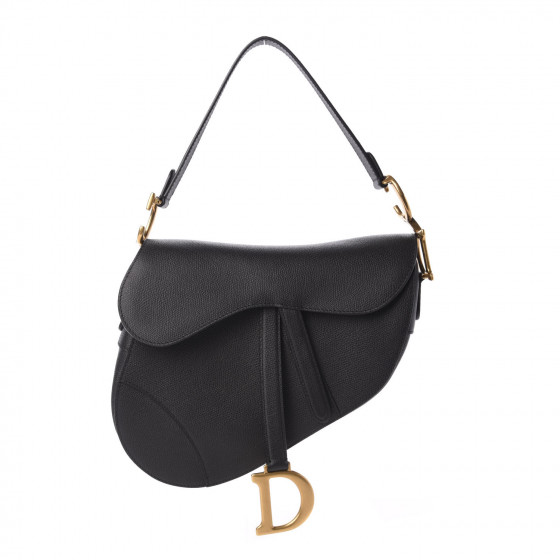 dior black calfskin saddle bag