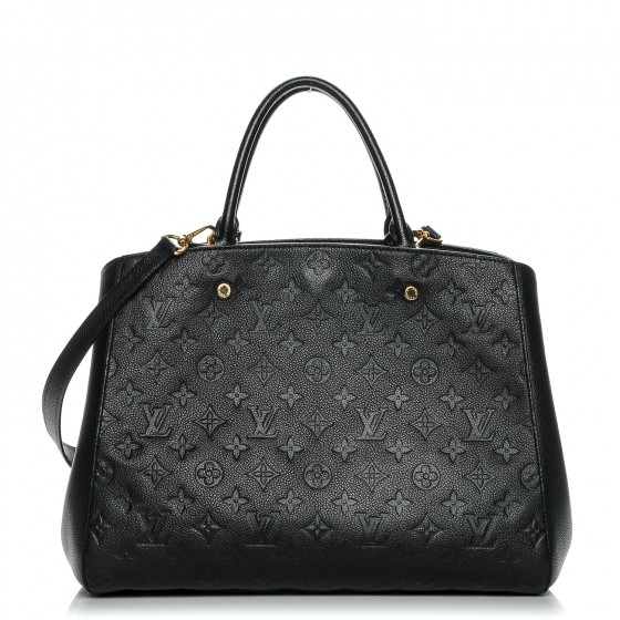 louis vuitton black monogram empreinte montaigne gm bag