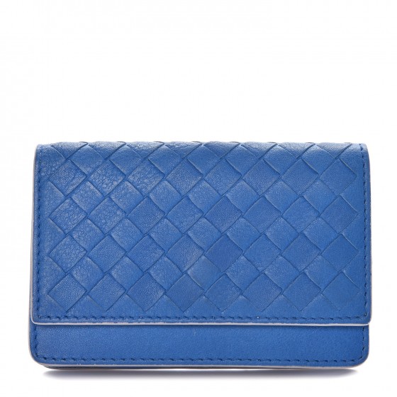 bottega veneta card holder blue