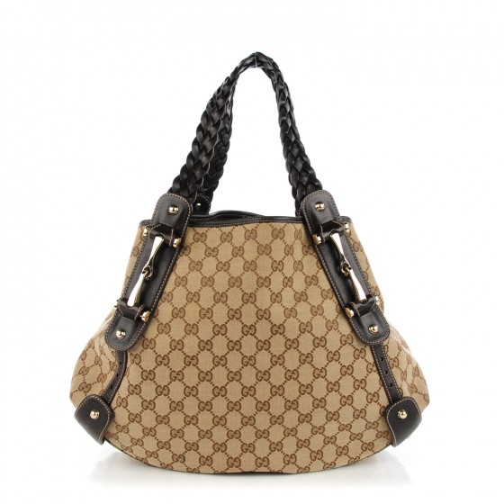 gucci brown monogram leather shoulder bag