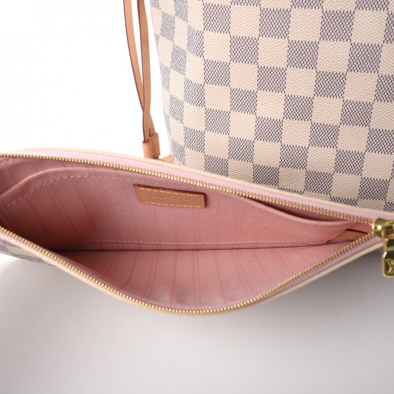 Louis Vuitton Damier Azur Neverfull Pouch Rose Ballerine - A World Of Goods  For You, LLC