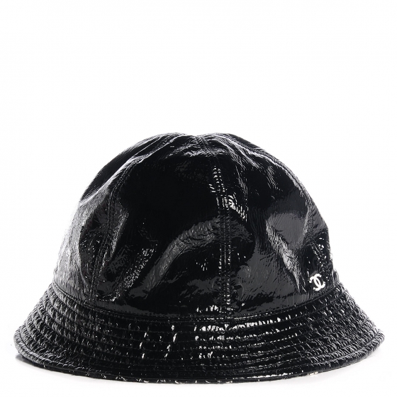 black vinyl bucket hat