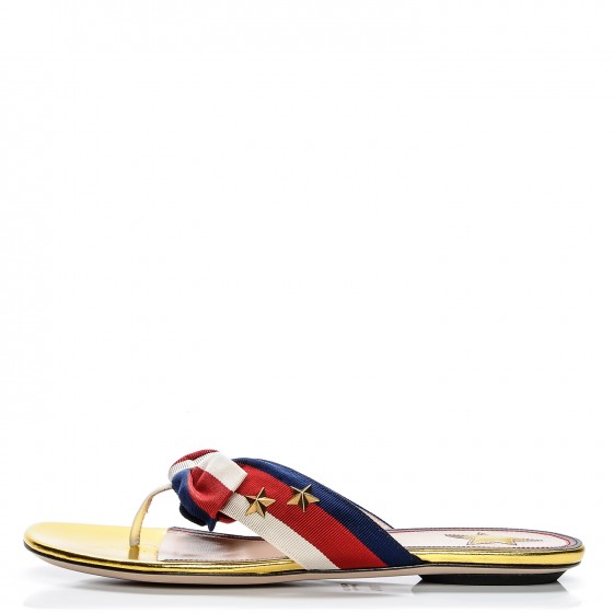 gucci flip flops red white blue