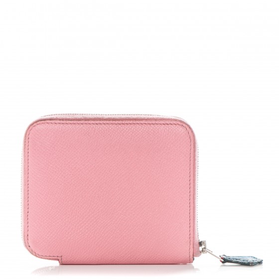 HERMES Epsom Silk'in Compact Wallet Rose Confetti Colvert 182747
