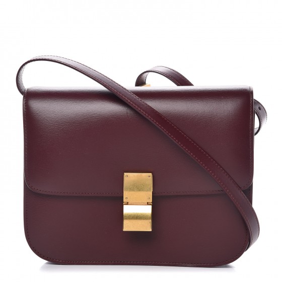 celine burgundy box bag