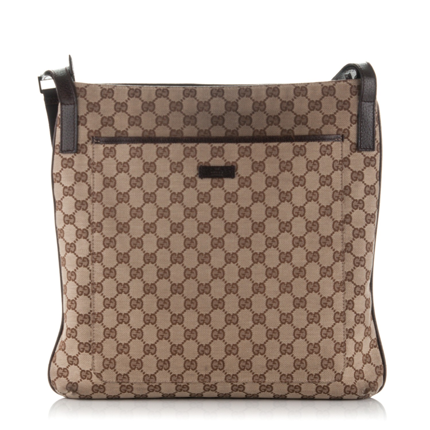 GUCCI Monogram Large Messenger Bag Dark Brown 177825