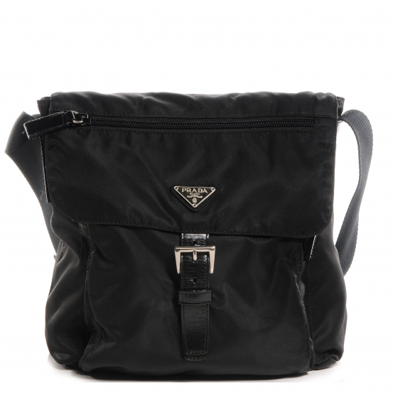 PRADA Nylon Vela Messenger Bag Nero Black 66837