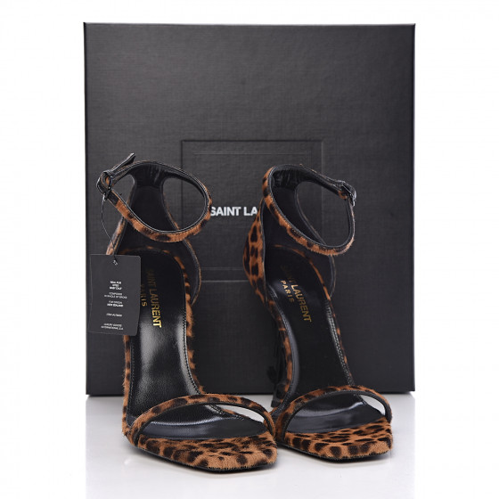 opyum leopard calf hair sandals