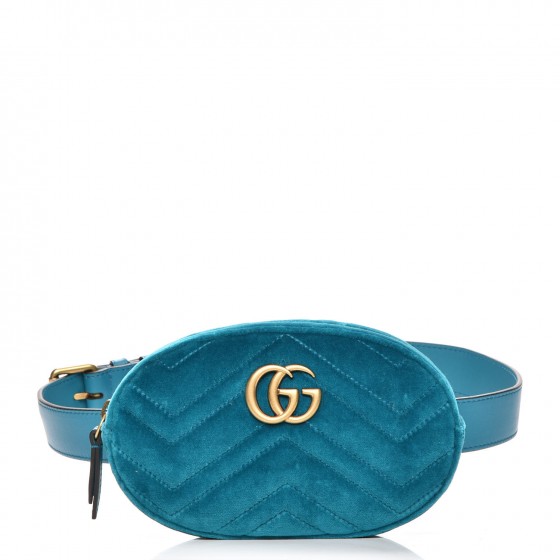 gucci blue velvet belt bag