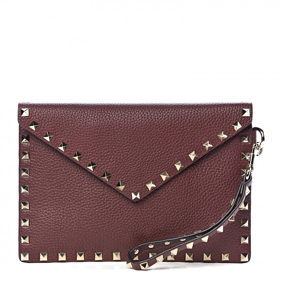 valentino rockstud leather envelope clutch