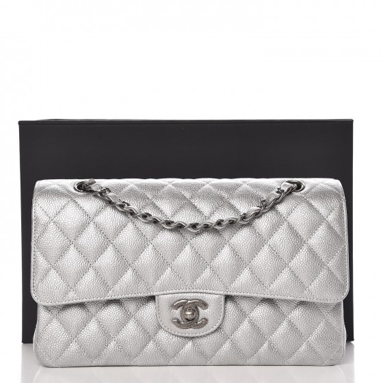 chanel medium flap silver hardware