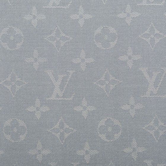 LOUIS VUITTON Silk Lurex Wool Monogram Shine Shawl Charcoal Grey 166922
