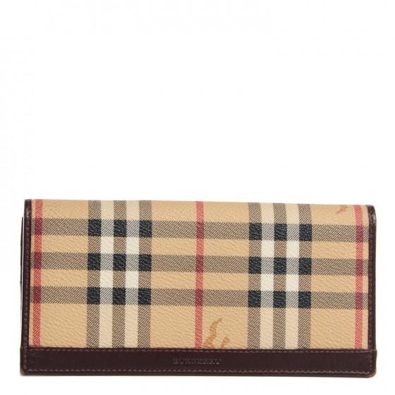 BURBERRY Haymarket Check Continental Wallet Chocolate 112301