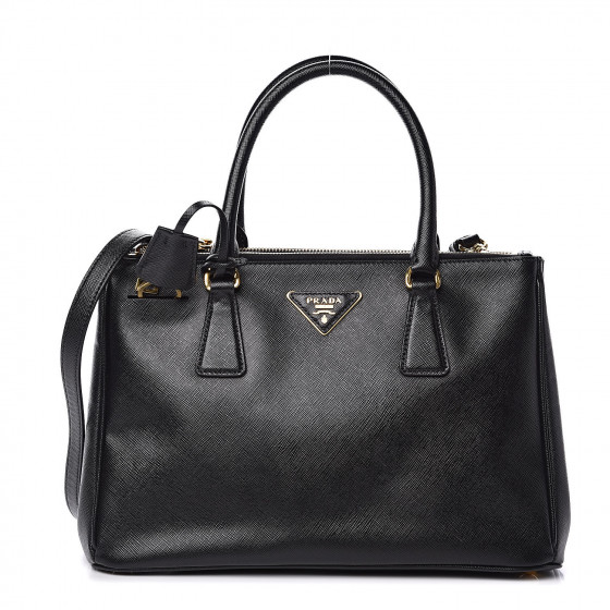 prada saffiano small double tote