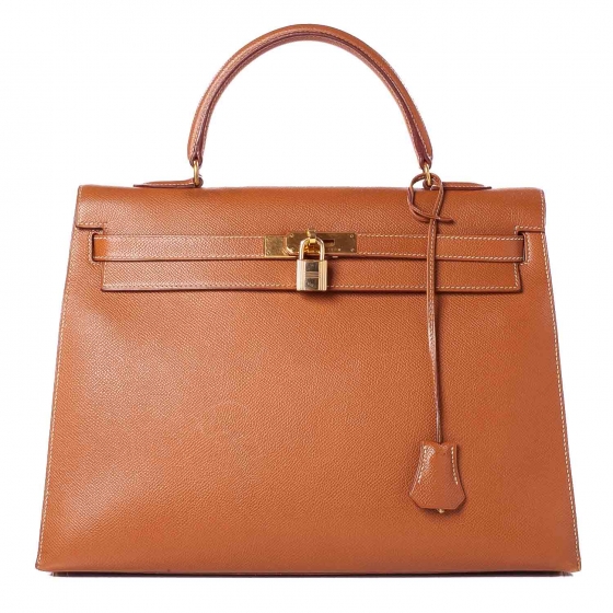 HERMES Courchevel Kelly 35 Gold 38392