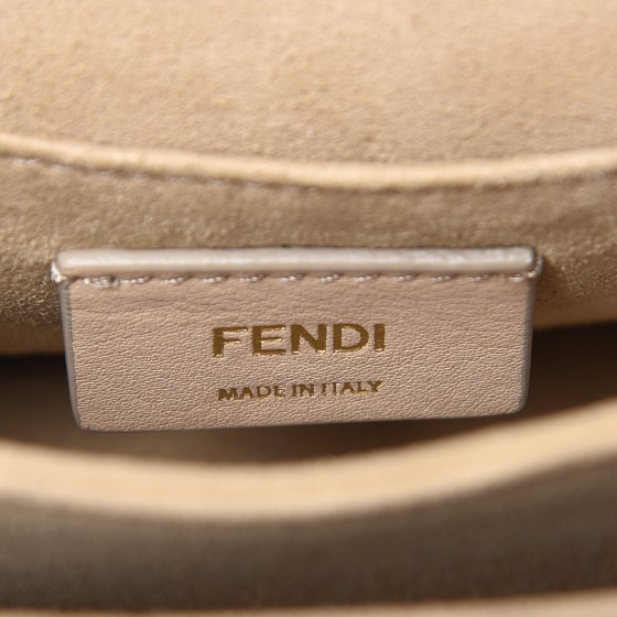 fendi calfskin zucca embossed kan i shoulder bag black