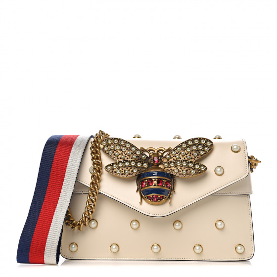 gucci broadway pearly bee shoulder bag