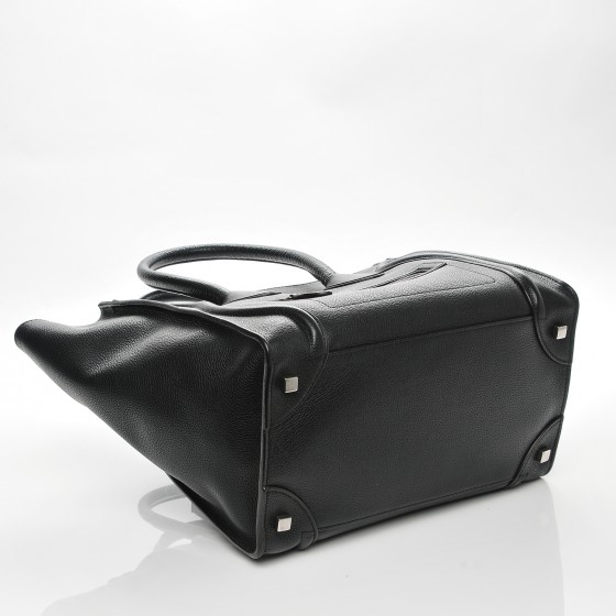 celine drummed calfskin mini luggage black