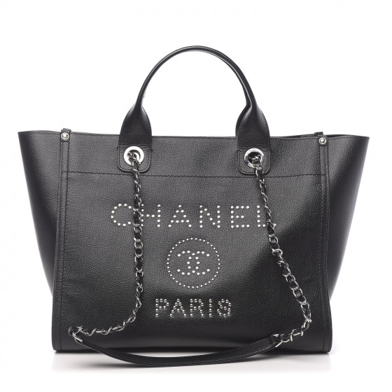 chanel caviar small studded deauville tote