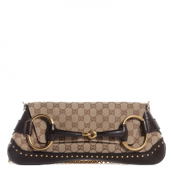 gucci monogram horsebit clutch