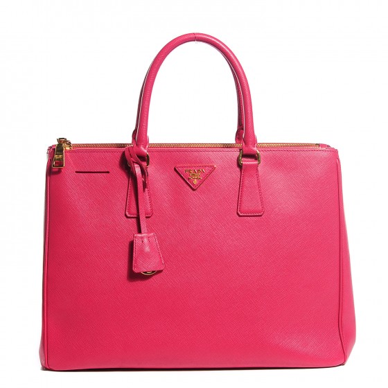 PRADA Saffiano Large Galleria Double Zip Tote Fuchsia 109248