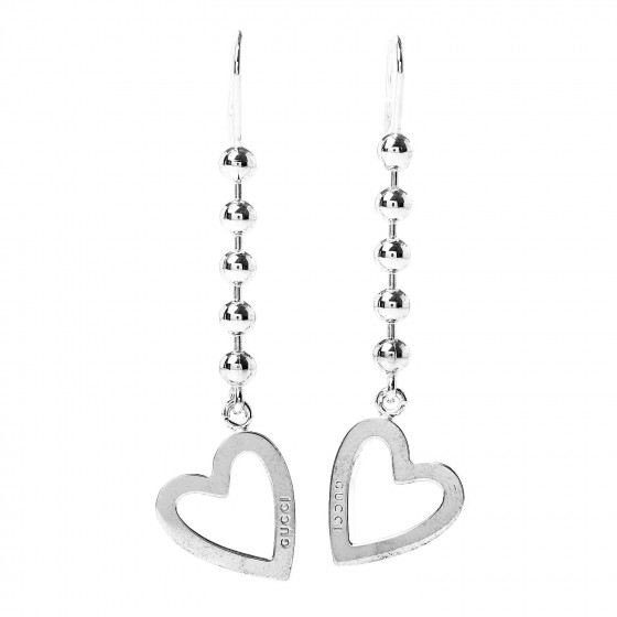 gucci sterling silver heart earrings