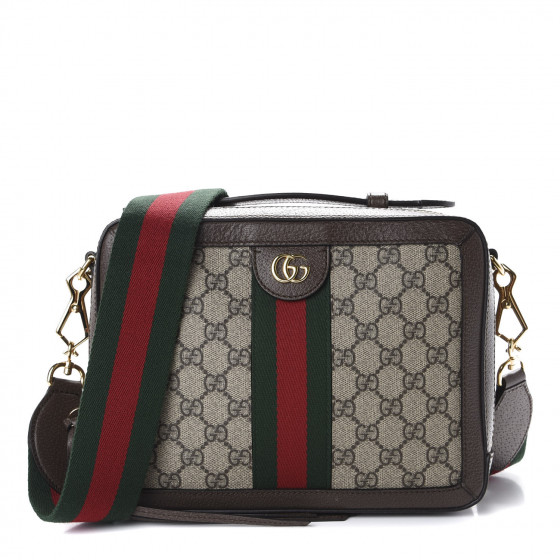 GUCCI GG Supreme Monogram Web Small Ophidia Top Handle Shoulder Bag ...